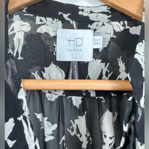 HD in Paris Anthropologie Long Sleeve Chiffon Top, 8 Ruffles Whimsical Romantic - Picture 3 of 11